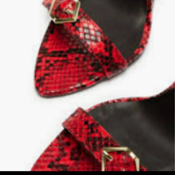 Red/Black Snakeskin Heels - Picture 2 of 8